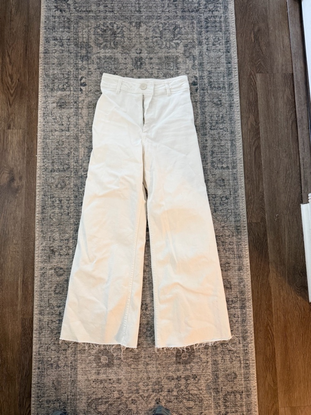 Zara White High-Rise Wide-Leg Pants